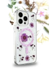 BFS  iPhone 14 Kılıf Daisy Simli Magsafe Kapak - Mor