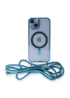 BFS  iPhone 14 Kılıf Divo Lazer Askılı Magsafe Kapak - Sierra Blue