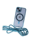 BFS  iPhone 14 Kılıf Divo Lazer Askılı Magsafe Kapak - Sierra Blue
