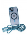 BFS  iPhone 14 Kılıf Divo Lazer Askılı Magsafe Kapak - Sierra Blue