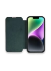 BFS  iPhone 14 Kılıf Dolpin Kapaklı - Koyu Yeşil