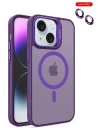 BFS  iPhone 14 Kılıf Flet Lens Magsafe Kapak - Derin Mor