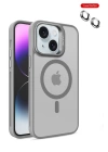 BFS  iPhone 14 Kılıf Flet Lens Magsafe Kapak - Gri