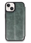 BFS  iPhone 14 Kılıf Flip Cover - Koyu Yeşil