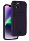 BFS iPhone 14 Kılıf Kelvin Kartvizitli Silikon - Derin Mor