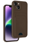 BFS  iPhone 14 Kılıf Kelvin Kartvizitli Silikon - Kahverengi