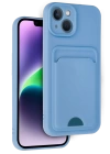BFS  iPhone 14 Kılıf Kelvin Kartvizitli Silikon - Mavi