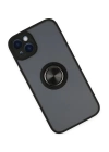 BFS  iPhone 14 Kılıf Montreal Yüzüklü Silikon Kapak - Siyah