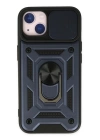 BFS  iPhone 14 Kılıf Pars Lens Yüzüklü Silikon - Lacivert