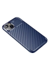BFS  iPhone 14 Plus Kılıf Auto Focus Karbon Kapak - Lacivert
