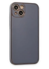 BFS  iPhone 14 Plus Kılıf Coco Deri Silikon Kapak - Gri