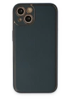 BFS iPhone 14 Plus Kılıf Coco Deri Silikon Kapak - Yeşil