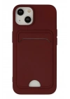 BFS  iPhone 14 Plus Kılıf Kelvin Kartvizitli Silikon - Bordo