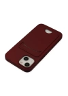 BFS  iPhone 14 Plus Kılıf Kelvin Kartvizitli Silikon - Bordo