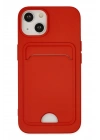 BFS  iPhone 14 Plus Kılıf Kelvin Kartvizitli Silikon - Kırmızı