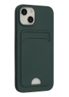 BFS  iPhone 14 Plus Kılıf Kelvin Kartvizitli Silikon - Koyu Yeşil