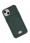 BFS  iPhone 14 Plus Kılıf Kelvin Kartvizitli Silikon - Koyu Yeşil