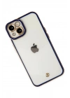 BFS  iPhone 14 Plus Kılıf Liva Lens Silikon - Mavi