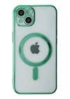 BFS  iPhone 14 Plus Kılıf Magneticsafe Lazer Silikon - Haki Yeşil