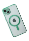 BFS  iPhone 14 Plus Kılıf Magneticsafe Lazer Silikon - Haki Yeşil