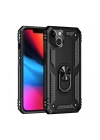 BFS  iPhone 14 Plus Kılıf Sofya Yüzüklü Silikon Kapak - Siyah