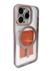 BFS  iPhone 14 Pro Crown Lens Standlı Magsafe Kapak - Pembe