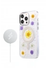 BFS  iPhone 14 Pro Flower Magsafe Kapak - Krem