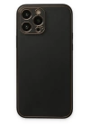 BFS  iPhone 14 Pro Kılıf Coco Deri Silikon Kapak - Siyah