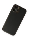 BFS  iPhone 14 Pro Kılıf Coco Deri Silikon Kapak - Siyah