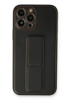 BFS  iPhone 14 Pro Kılıf Coco Deri Standlı Kapak - Siyah