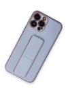 BFS  iPhone 14 Pro Kılıf Coco Deri Standlı Kapak - Sky Blue
