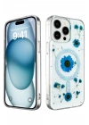BFS  iPhone 14 Pro Kılıf Daisy Simli Magsafe Kapak - Mavi