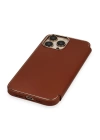BFS  iPhone 14 Pro Kılıf Dolpin Kapaklı - Kahverengi