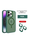 BFS  iPhone 14 Pro Kılıf Flet Lens Magsafe Kapak - Koyu Yeşil