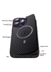 BFS iPhone 14 Pro Kılıf Harbon Magneticsafe Karbon Kapak - Derin Mor