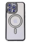 BFS  iPhone 14 Pro Kılıf Joke Simli Magneticsafe Kılıf - Siyah