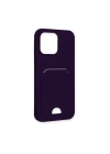 BFS  iPhone 14 Pro Kılıf Kelvin Kartvizitli Silikon - Derin Mor