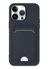 BFS  iPhone 14 Pro Kılıf Kelvin Kartvizitli Silikon - Lacivert