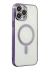 BFS  iPhone 14 Pro Kılıf Magneticsafe Lazer Silikon - Mor