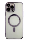 BFS  iPhone 14 Pro Kılıf Magneticsafe Lazer Silikon - Mor