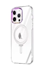 BFS  iPhone 14 Pro Kılıf  Magneticsafe Standlı Kapak - Şeffaf