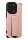 BFS  iPhone 14 Pro Kılıf Mega Standlı Silikon - Pudra