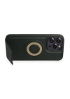 BFS  iPhone 14 Pro Kılıf Merkür Magneticsafe Standlı Kapak - Koyu Yeşil