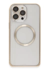 BFS  iPhone 14 Pro Kılıf Metal Bumper Magneticsafe Kapak - Gold