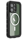 BFS  iPhone 14 Pro Kılıf Red Pepper Magneticsafe Su Geçirmez Kılıf - Siyah-Gri