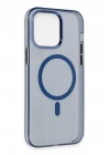 BFS  iPhone 14 Pro Kılıf Tron Şeffaf Magsafe Kapak - Mavi