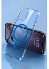 BFS  iPhone 14 Pro Kılıf Tron Şeffaf Magsafe Kapak - Mavi