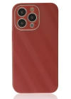 BFS  iPhone 14 Pro Max Kılıf Glass Kapak - Bordo
