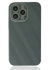 BFS  iPhone 14 Pro Max Kılıf Glass Kapak - Koyu Yeşil