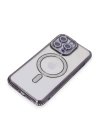 BFS  iPhone 14 Pro Max Kılıf Joke Simli Magneticsafe Kılıf - Derin Mor